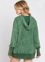 Green Mineral Wash Hooded Sweatshirt