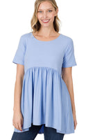 Spring Blue Babydoll Top