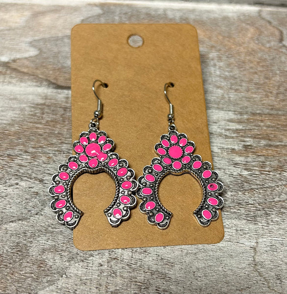 Hot Pink Western Earrings