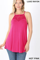 Hot Pink Lace Halter Tank