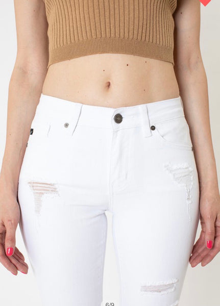 White Jeans Ankle Skinny Mid Rise