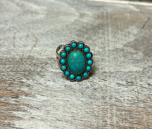 Western Turquoise Stretch Ring