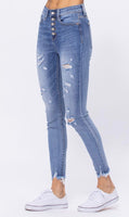 Judy Blue Hi-Rise Skinny Destroyed Buttonfly