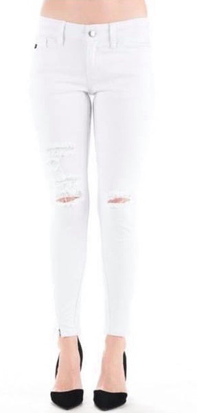 Kancan White distressed Skinny Jeans