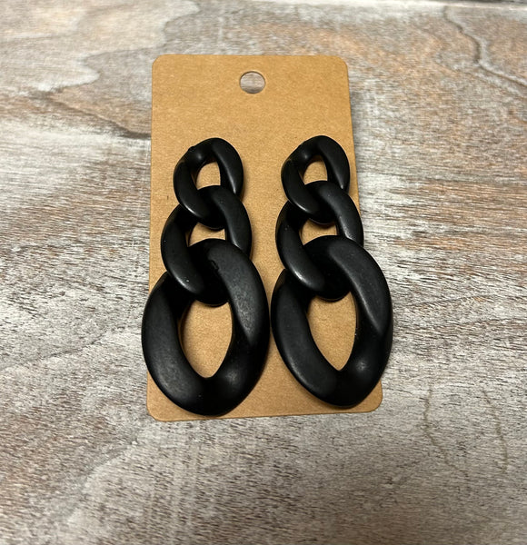 Black Chain Link Earrings