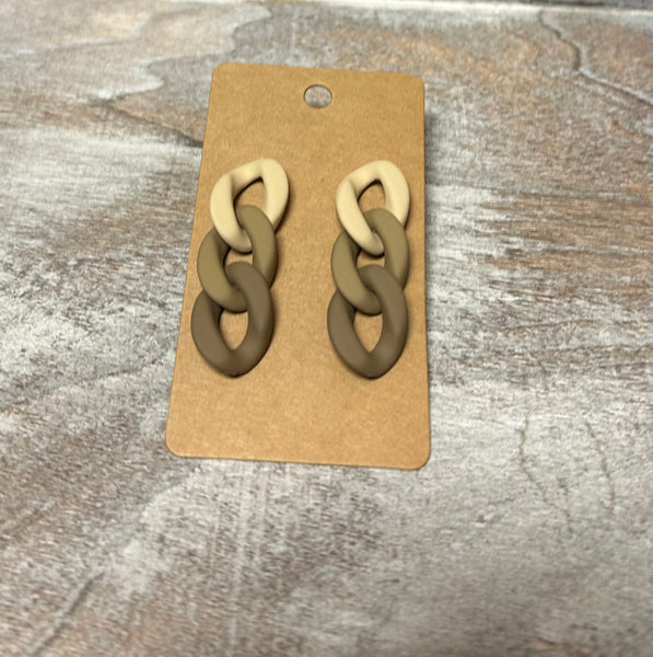 Brown Chain Link Earrings
