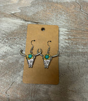 Western Skull Head Dangle Earrings